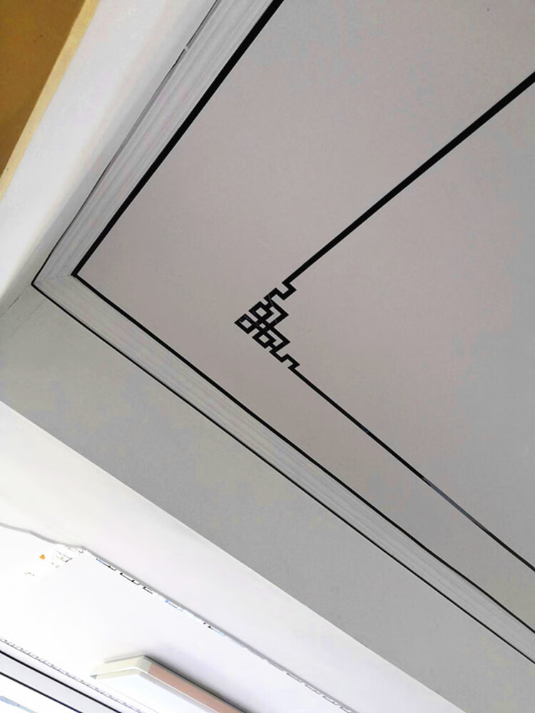 美边线自粘黑色天花板吊顶装饰线条中式对角花平面贴石膏线美边条