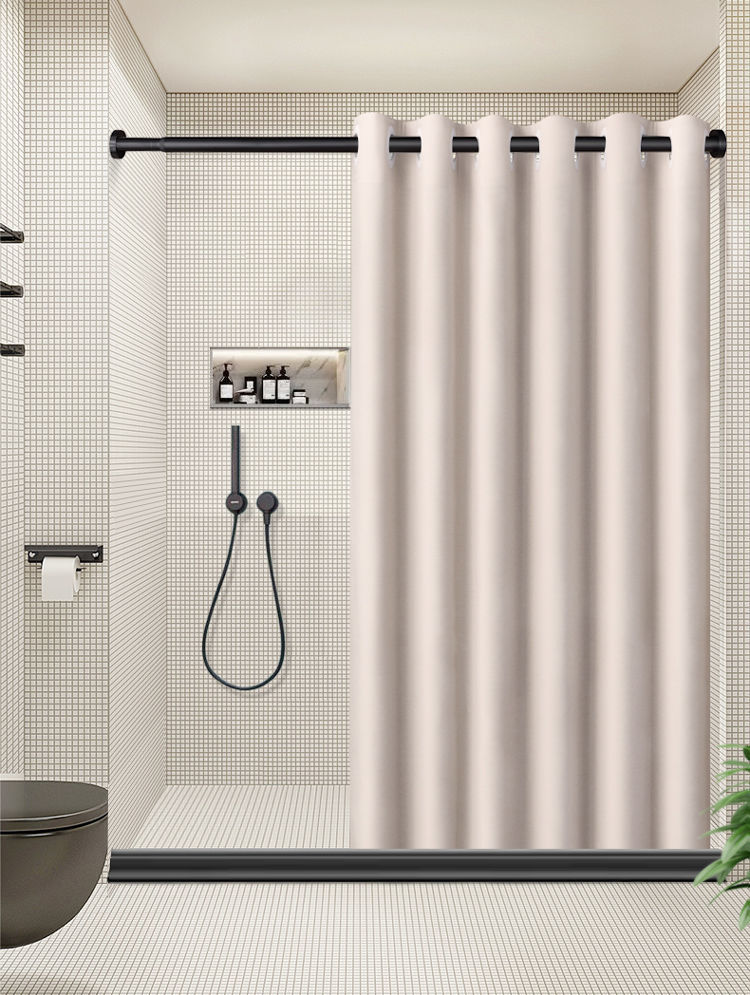淋雨房磁性浴帘套装免打孔卫生间浴室隔断淋浴帘日本防水布防霉加厚