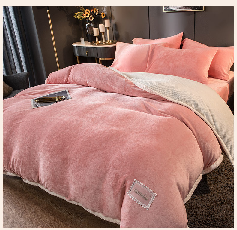毛绒被套双面绒防静电冬季牛奶毛绒羊羔珊瑚加厚法兰绒双面加绒被套