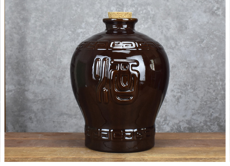 紫砂陶瓷酒瓶宜兴10斤装酒坛酒灌带盖密封土陶仿古加厚窖藏存酒10斤