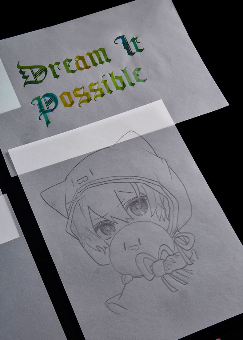 钢笔字帖描红薄纸描摹纸拓印纸书法画画描字纸描图纸蒙半透明 硫酸纸