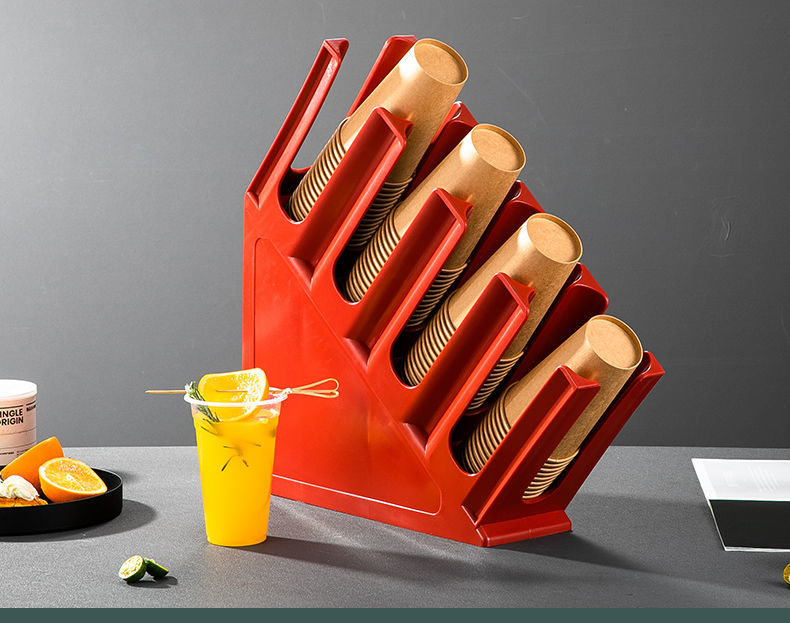 一次性纸杯架取杯器一体成型咖啡奶茶店放杯子的吧台收纳架子商用 斜