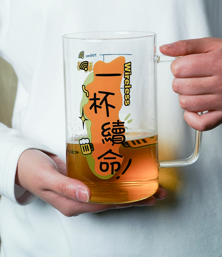 1000ml超大耐热办公室学生高硼硅杯子啤酒扎啤杯喝水一杯续命1000毫升