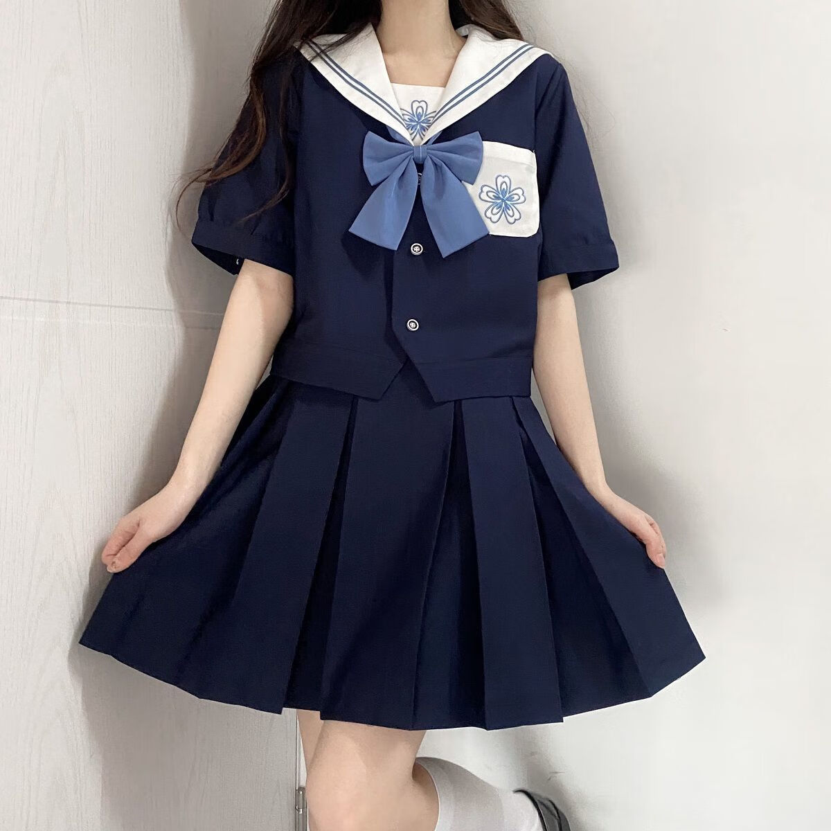 云川遐想原创日系jk制服正版春秋季长袖短裙套装学院风校供水手服