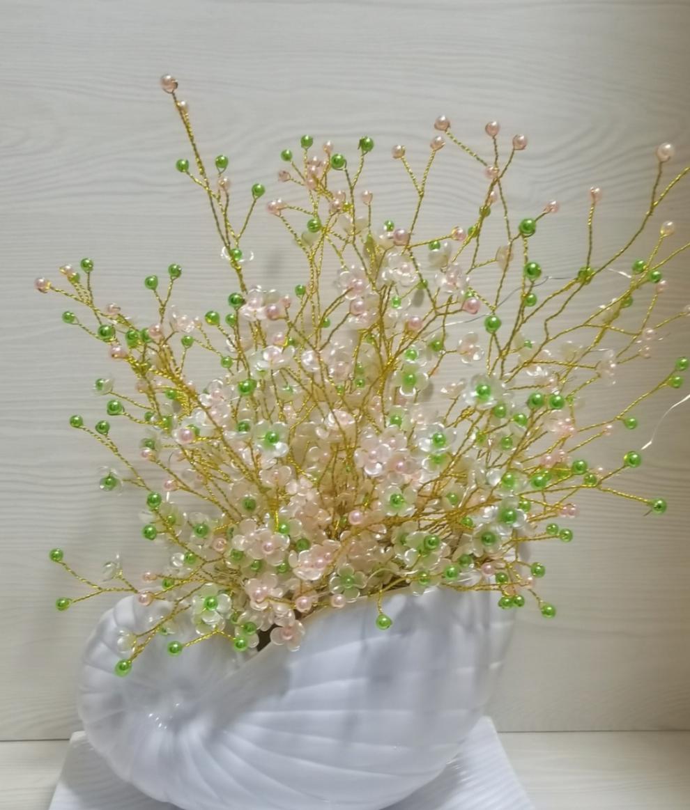 格式序幸福花手工花束材料包套亚克力珠子串珠自己制作仿真花四叶草白