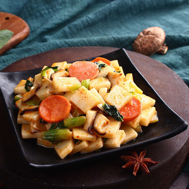 贵州兴义特产熟米饵块粑农家自制手工晚米二块粑炒年糕条耳块粑粑年糕