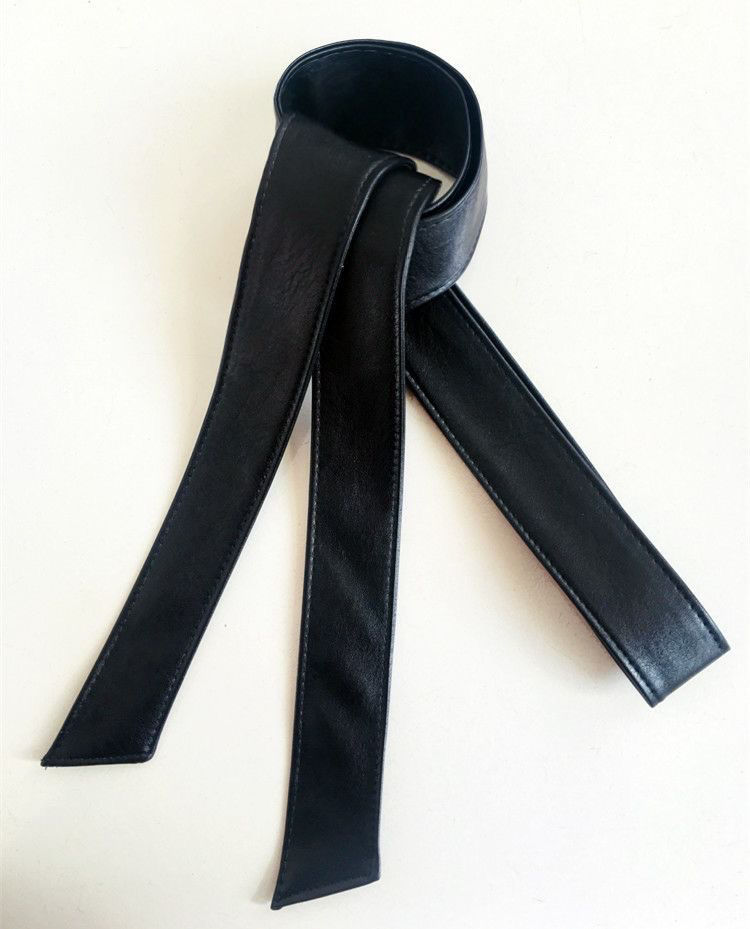 展心大衣腰带装饰腰带百搭仿真皮束腰封女时尚宽软皮衣大衣蝴蝶结绑带