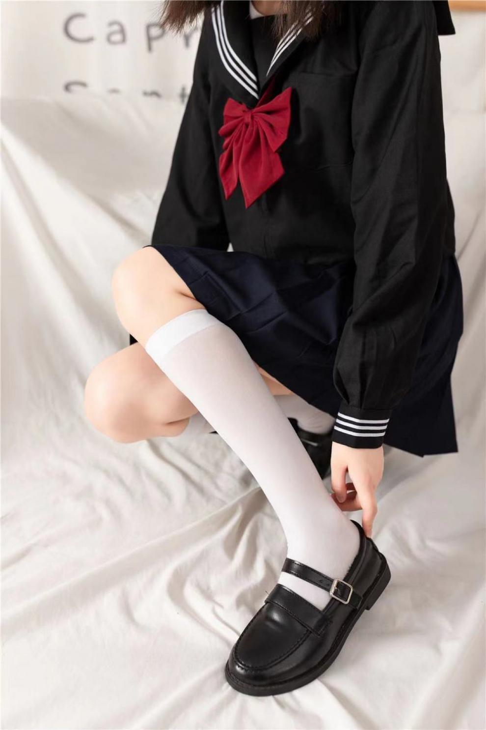 【高品质】【jk长筒袜女】2021秋季新款夏秋季天鹅绒过膝黑丝白丝袜