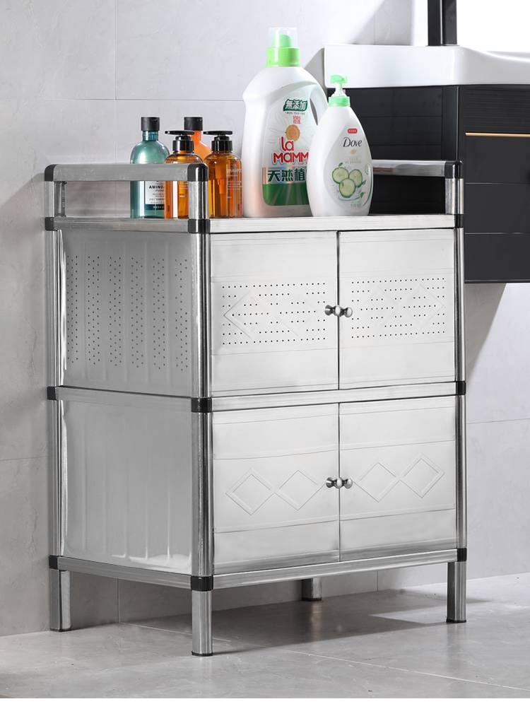 农村家用不锈钢碗柜日式暖被炉碗柜家用厨房储物柜多功能组装经济型靠