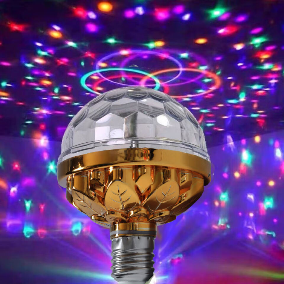 七彩旋转灯七彩旋转彩灯房间氛围灯七彩旋转彩灯新年灯笼灯闪光灯蹦迪