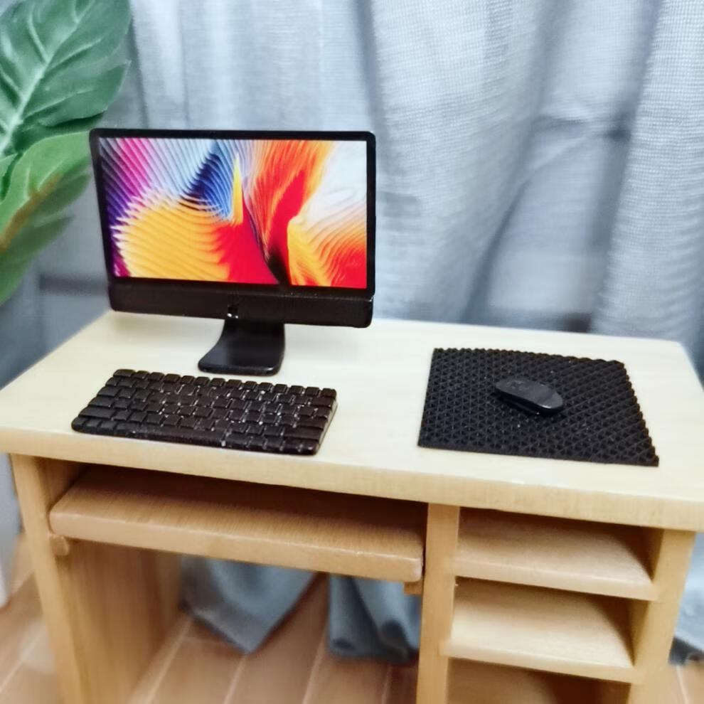 12娃娃屋微缩迷你苹果台式电脑ipad笔记本配件模型场景【图片 价格