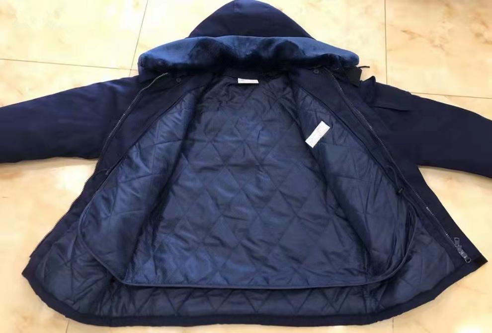 际华大衣际华蓝色大衣蓝作训大衣冬季加厚棉服中长防寒服深蓝色