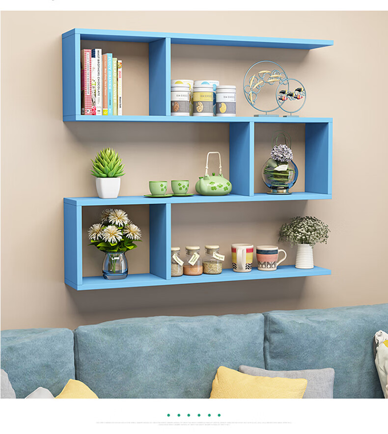 墙上置物架壁挂书架墙架餐厅墙面挂墙装饰墙壁挂架卧室收纳储物柜款黑