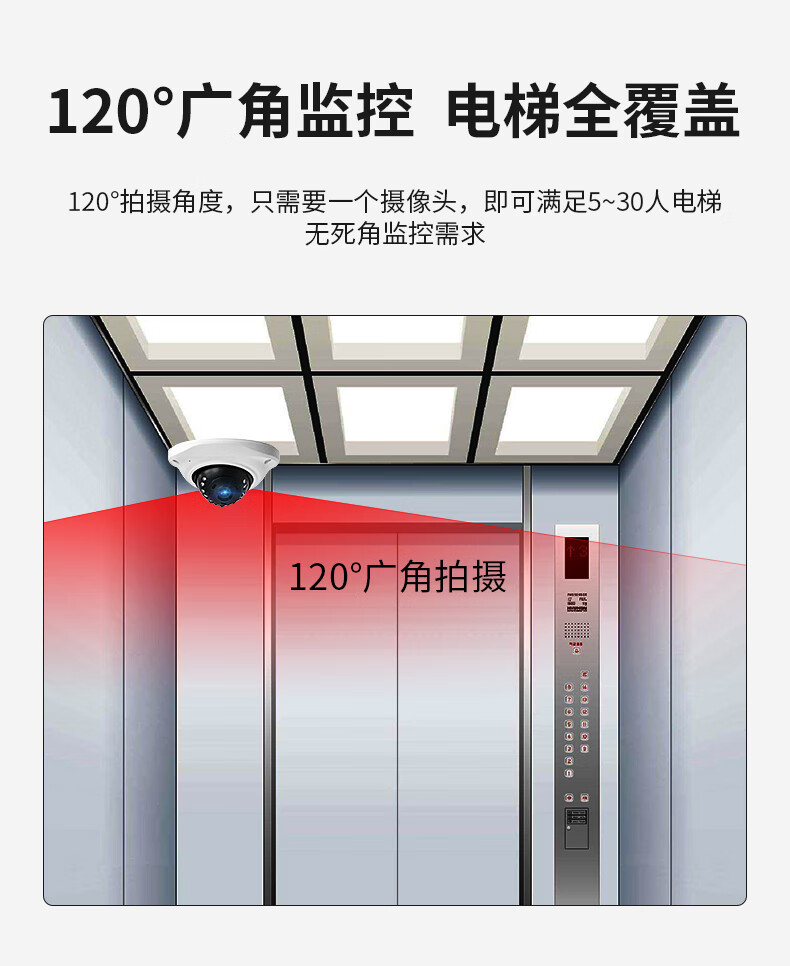 華為通用藍盾海康poe半球電梯監控攝像頭200萬300萬500萬室內廣角有線