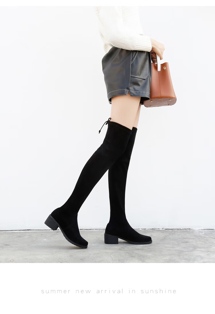 今年流行的款式过膝长靴女2021春秋季新款长筒靴高筒靴过膝靴骑士弹力