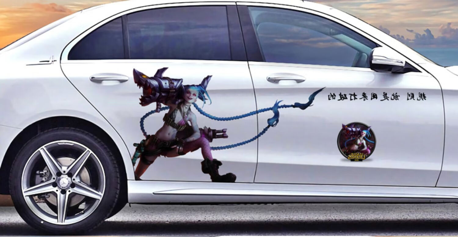 车贴亚索诺手提莫貂蝉王者荣耀汽车贴纸李白寒冰射手拉花 牛仔-亚索