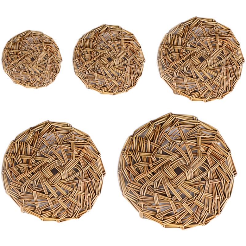 岙筱竹蒸笼屉家用大号圆形蒸笼垫草垫竹蒸笼蒸包子饺子蒸垫10个商用