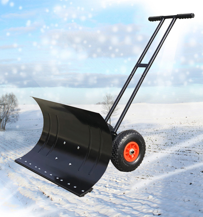 除雪推玉米神器小型手推轮式除雪机 扫雪机工具推稻除雪铲推雪板 单杆