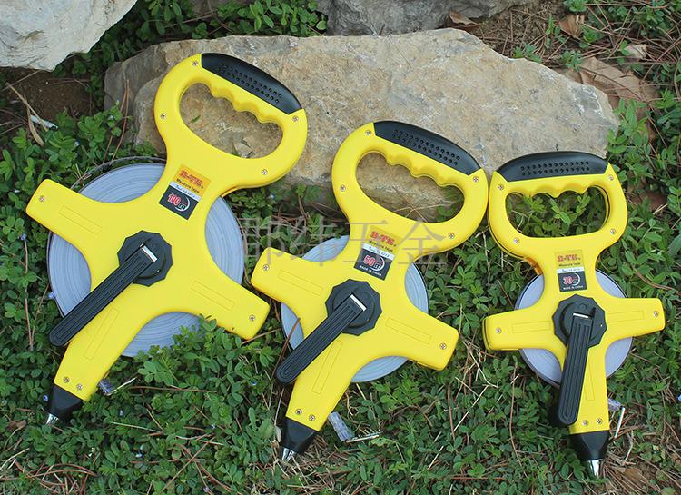 卷尺大钢卷尺50米100米塑钢尼龙卷尺皮卷尺子精品加厚烤漆钢带30米