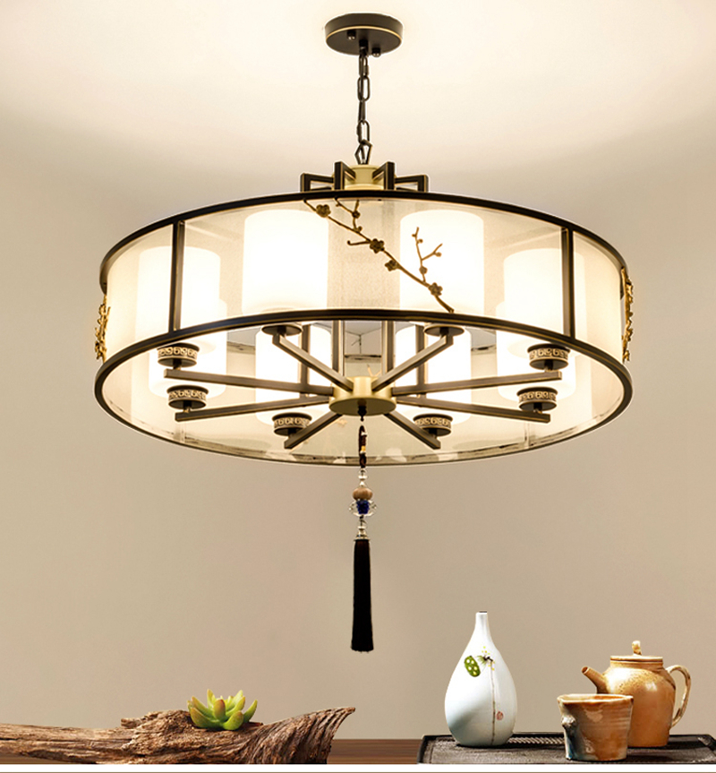 唐耀 新中式吊灯客厅灯简约现代大气家用中国风卧室餐厅灯具 十二头90