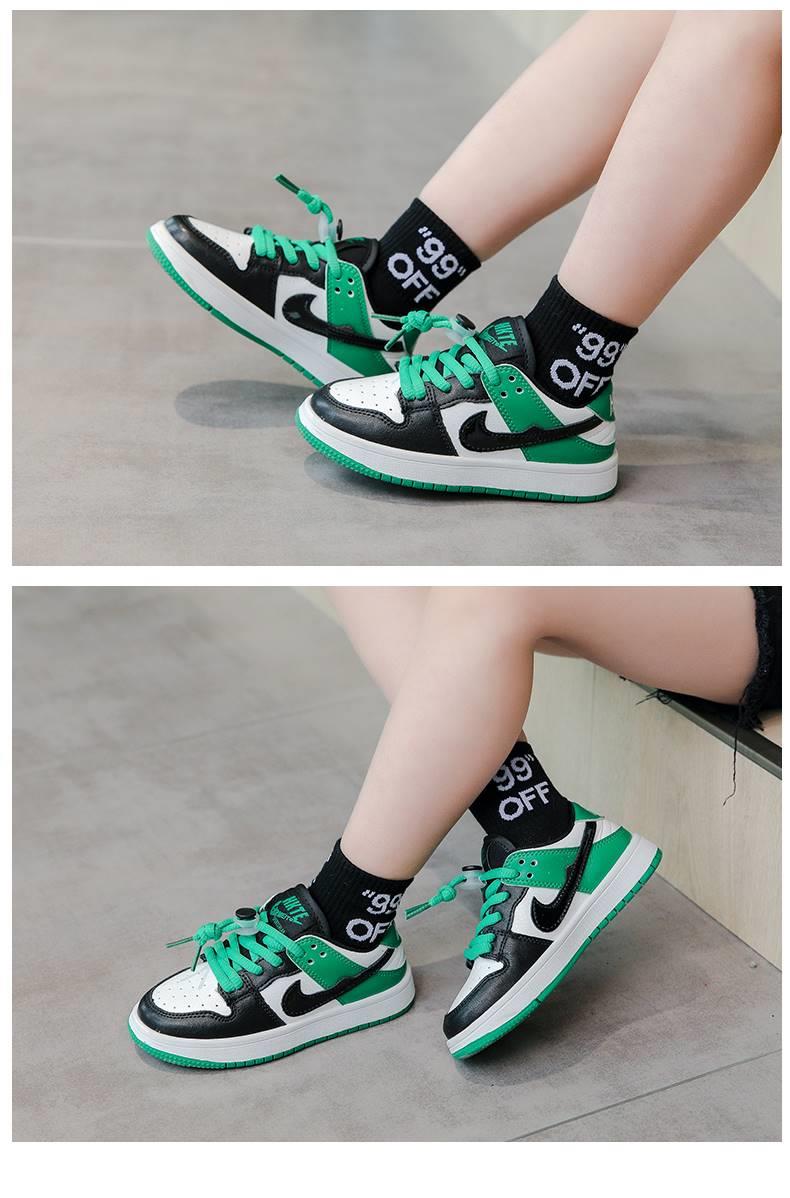 2022夏季新款潮牌女童低帮板鞋小学生儿童运动鞋 aj金色勾低帮魔术贴