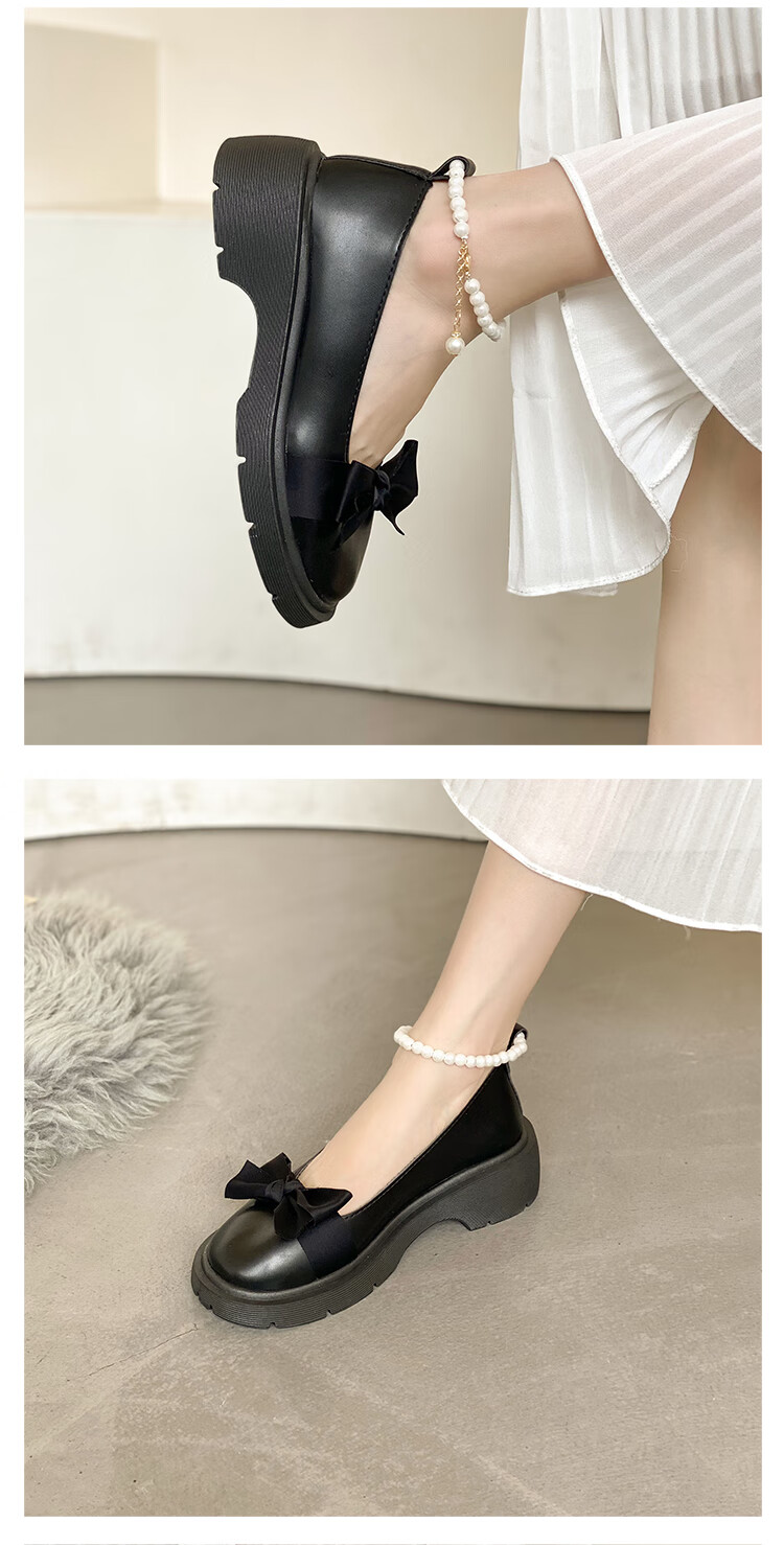 猪腰子鞋女夏 白色玛丽珍鞋季珍珠鞋子单鞋款鞋猪腰子仙配裙子小皮鞋
