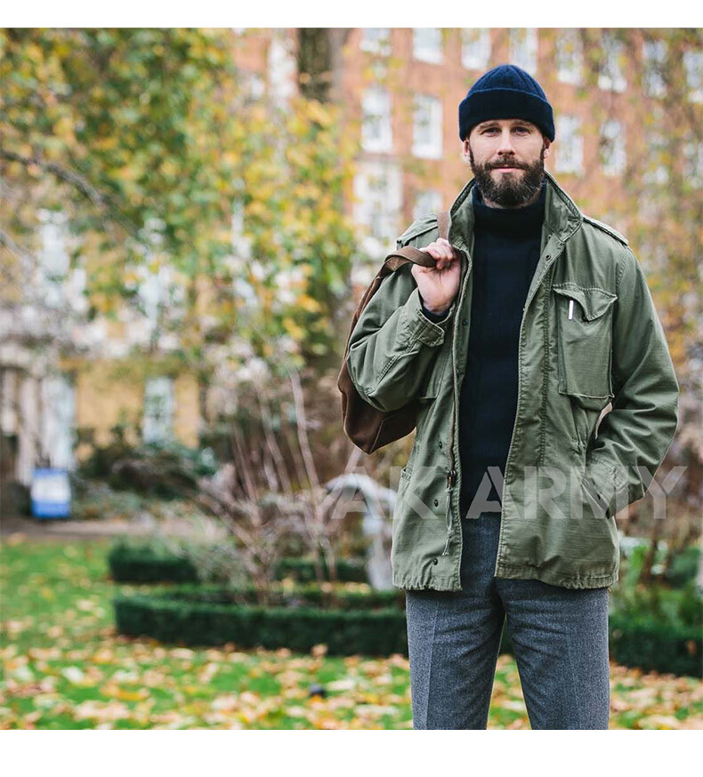 迷彩服套装美军军版m65风衣户外ak战术夹克三合一外套 美式夹克 多