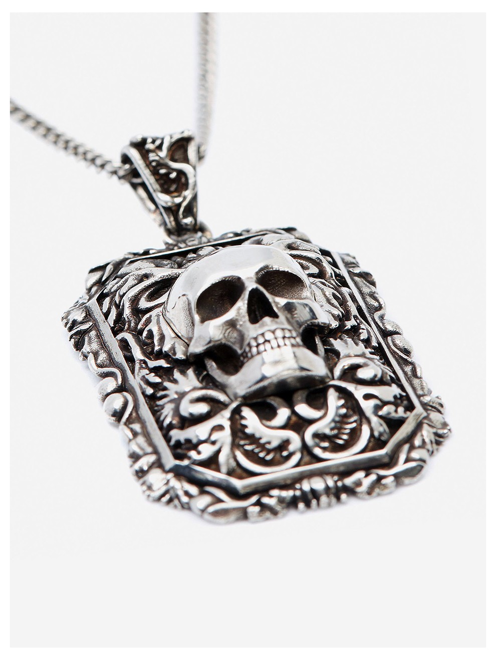 alexandermcqueen亚历山大麦昆男士金属黄铜骷髅项链599984j160y银色