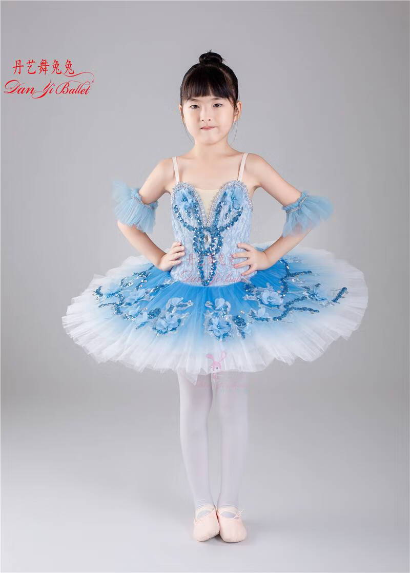 芭蕾舞比赛服 tutu裙演出服比赛服蓝鸟成人儿童专业定制 天蓝色现货