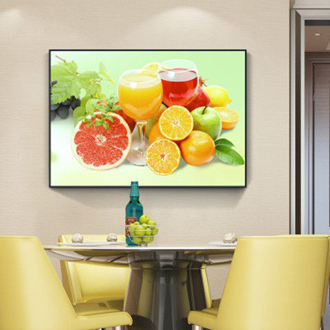 米囹餐厅挂画现代简约歺厅饭厅墙面装饰画厨房墙画单幅壁画小清新水果