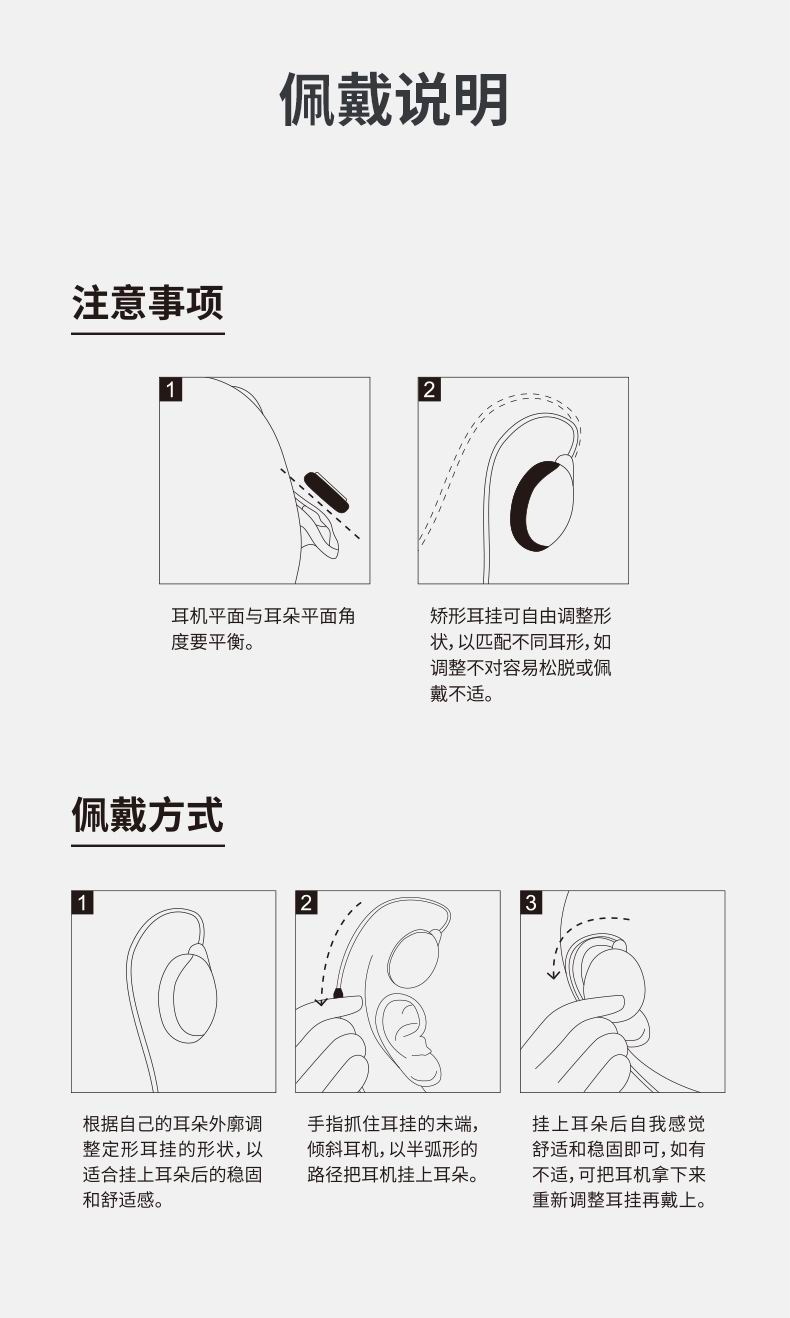 挂耳式耳机正确戴法图片