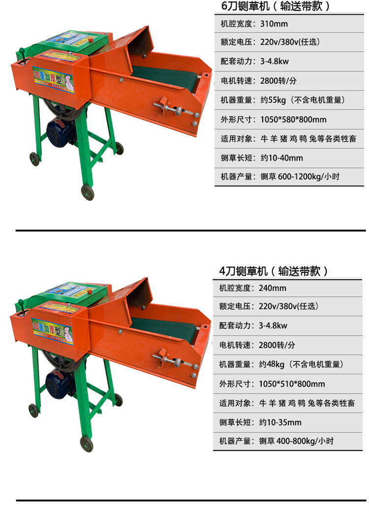 12sm鍘草機家用乾溼兩用大小型兩相220v牛羊切草機碎草機玉米秸稈粉碎