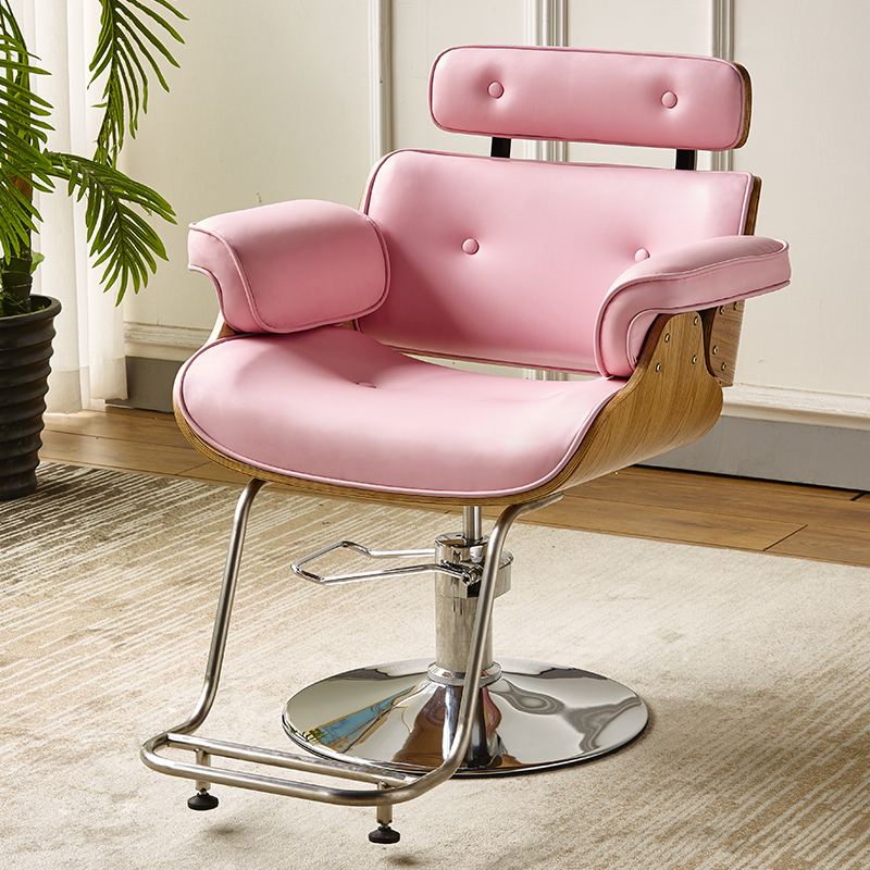 简约现代网红美发椅子理发店发廊专用可升降旋转剪发椅烫染理发椅 浅