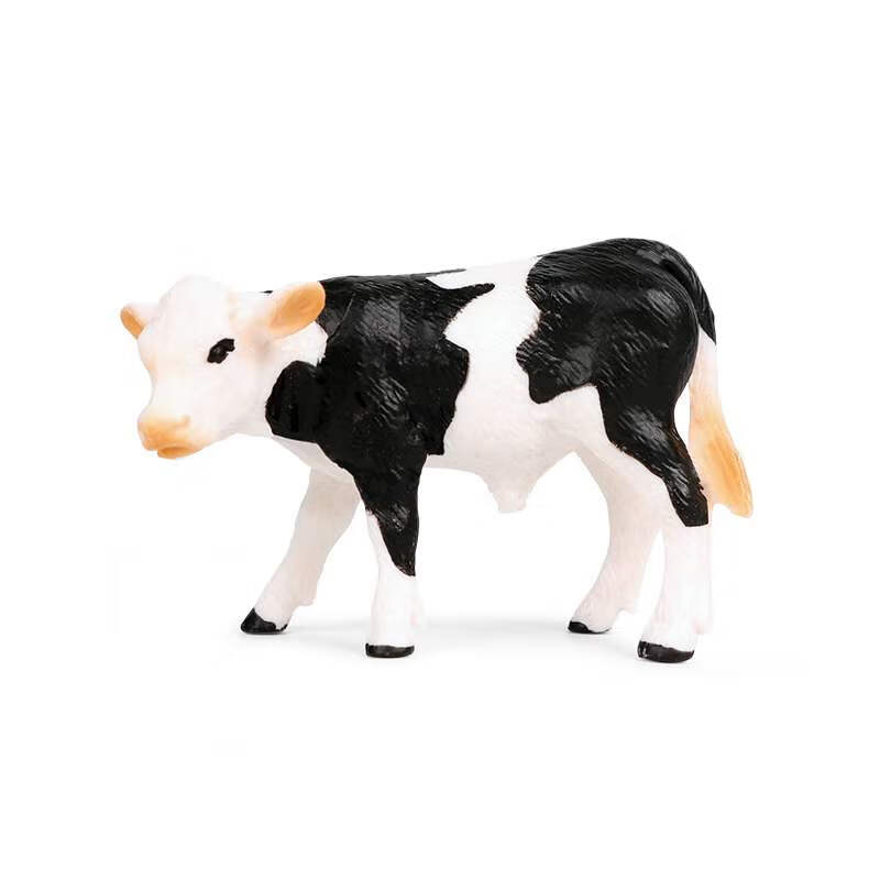 儿童实心仿真动物模型牛农场奶牛黄牛公牛西门塔尔牛套装认知玩具 m