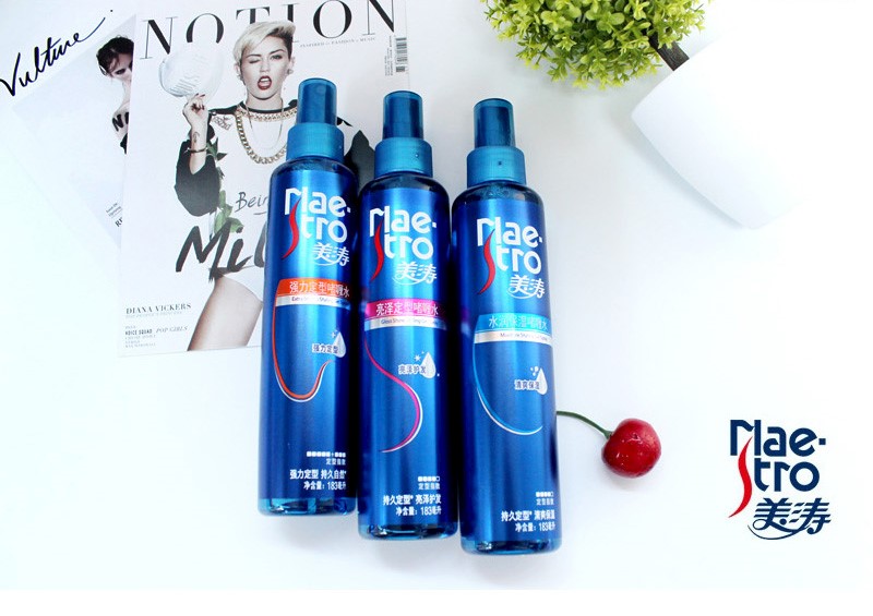 美涛水润保湿亮泽定型啫喱水120ml180ml强力持久定型男女士喷雾燕轻秀