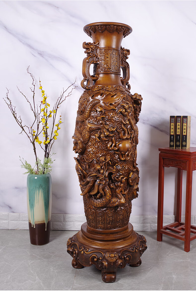 落地中式办公室酒店大厅玄关别墅电视柜商务礼品 b7金玉满堂花瓶(高1