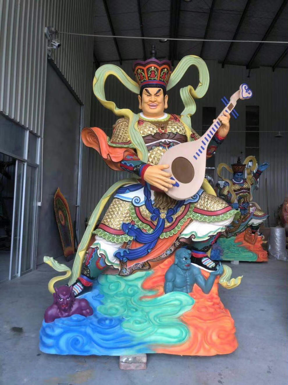 高端定制四大天王佛像广目持国增长多闻天王神像护法树脂玻璃木雕铸铜