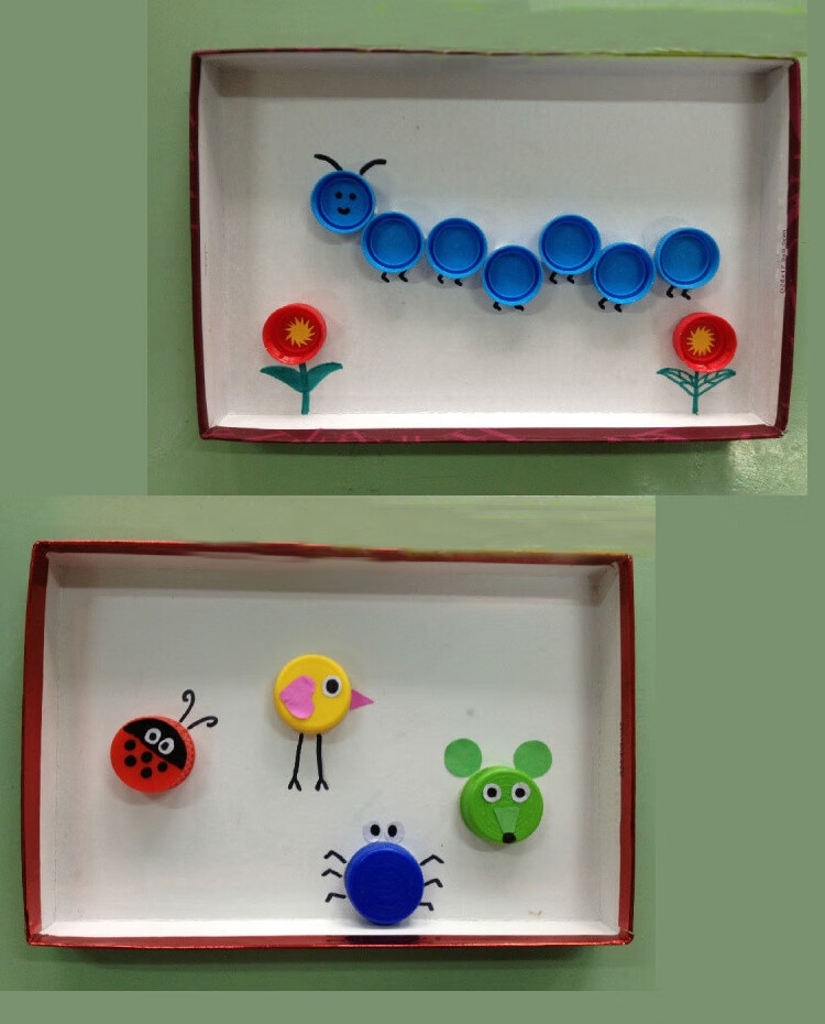 闻述100个彩色塑料瓶盖幼儿园创意手工涂色拼图装饰矿泉水饮料盖 彩色