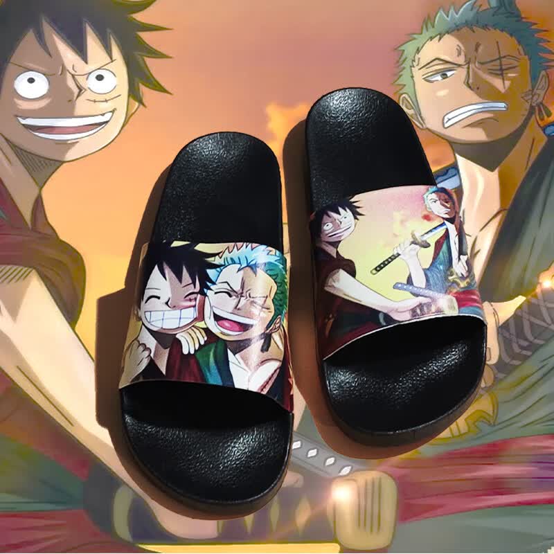 海贼王路飞拖鞋男夏室内家用洗澡火影水墨外穿软底个性 海贼王背影合