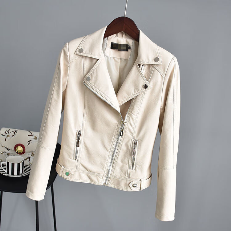 绵羊皮皮衣女柳丁机车外套女冬短款新款机车外套粉色m