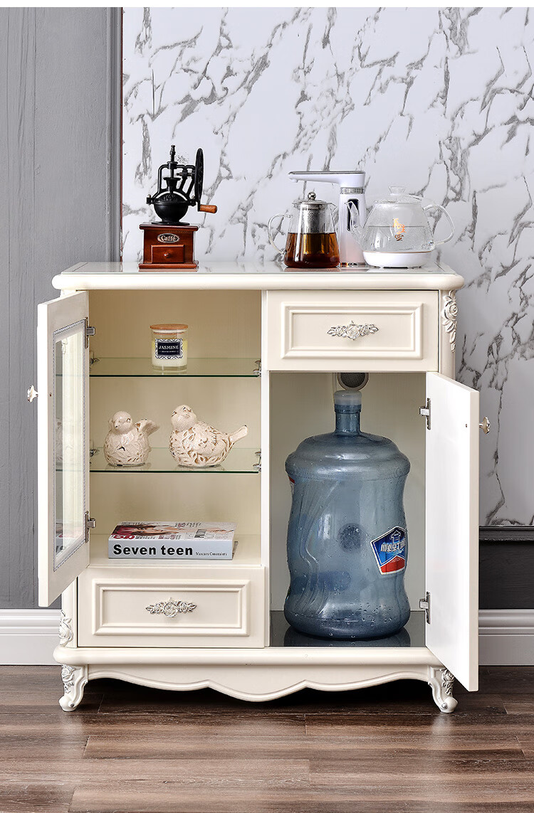 饮水机柜子欧式实木茶吧机家用全自动上水饮水机柜子立式智能茶水柜