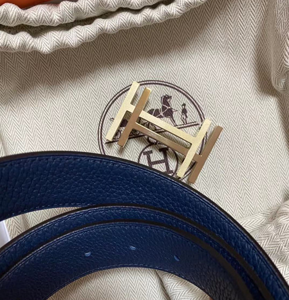 ahrwh扣皮带男士腰带工字扣经典款字母金扣双面休闲商务送男友 款式2