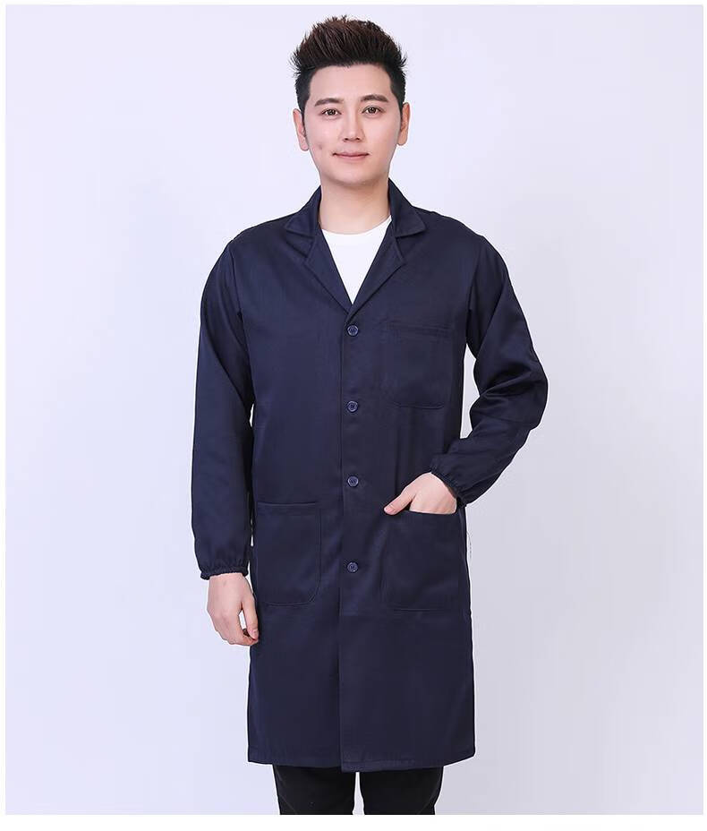蓝大褂工作服加肥加大搬货衣服男大褂劳保服春秋季罩衣定制长款白色
