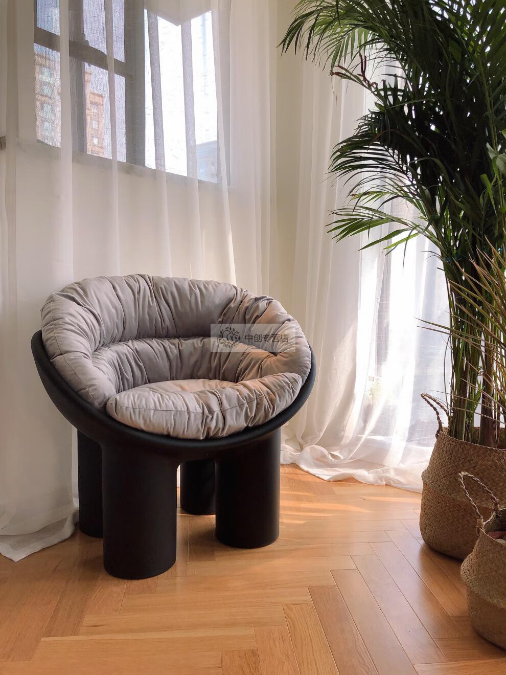 工作室大象象腿椅子沙发单人椅凳子 蓝紫色 不退换【图片 价格 品牌