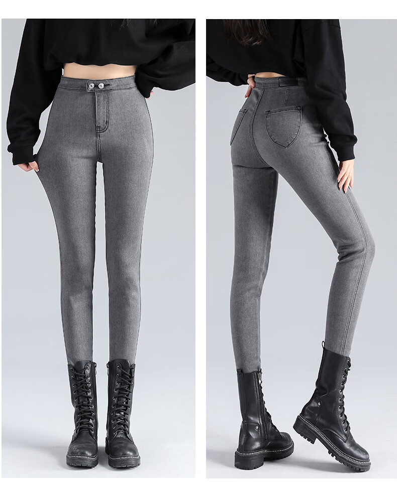 春秋翘臀弹力牛仔裤女娇小个子欧韩风高腰紧身提臀小脚裤显瘦修身铅笔