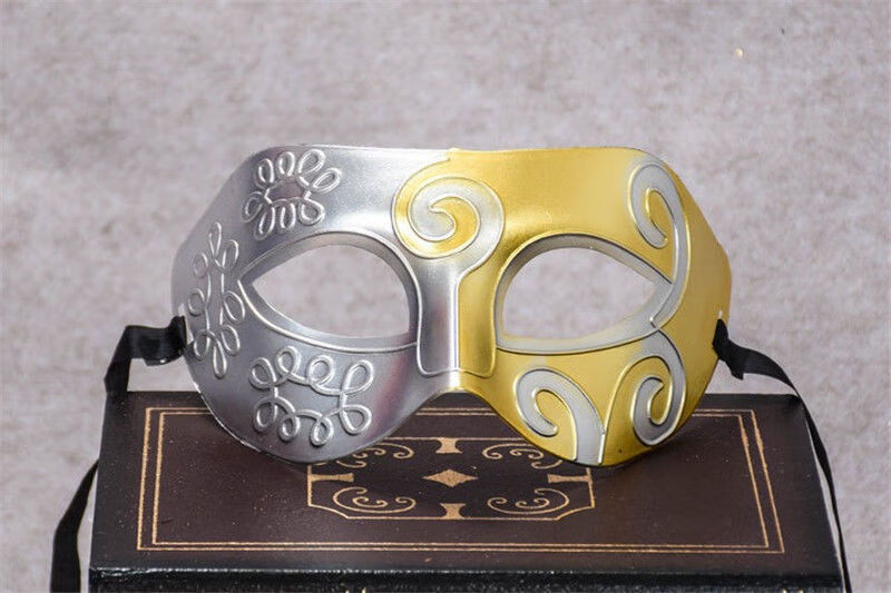 精选爵士王子面具万圣节派对生日装扮舞会北极象银半蓝王子面具