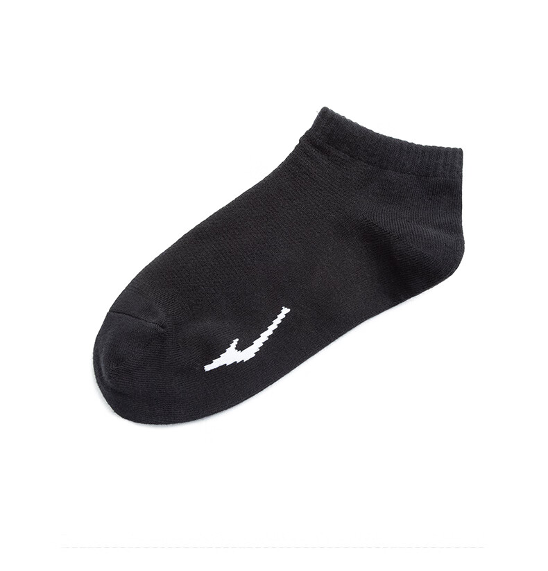 鸿星尔克袜子训练系列男子运动袜短袜 一双装 11321412051 正黑 通用