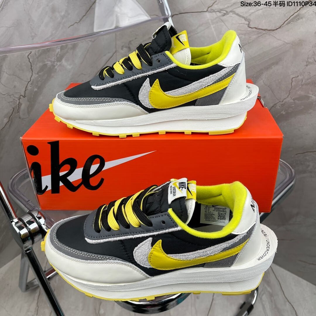 纯原级 sacai x clot 华夫解构联名藤原浩闪电男女低帮休闲跑步鞋 dh