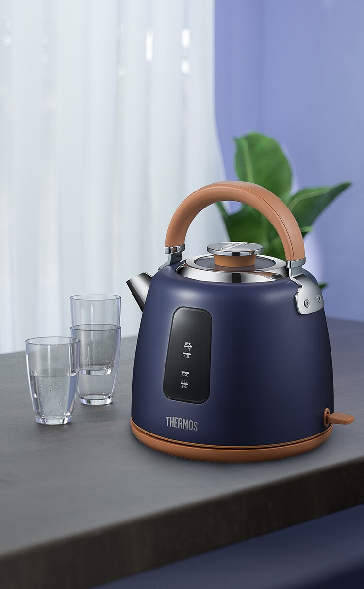 膳魔师thermos电热水壶304不锈钢大容量17l烧水壶eha1325a玛瑙蓝