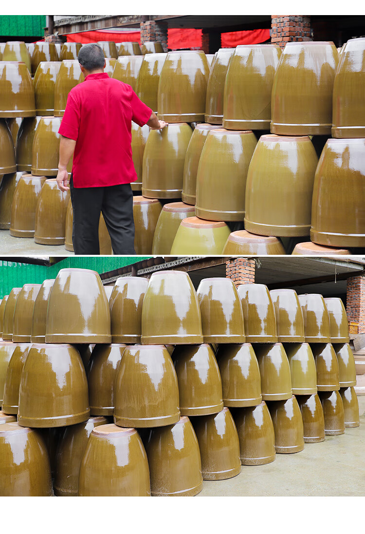 缸大号储水米酒发酵缸腌菜米缸瓦缸慧 大口装水25斤【图片 价格 品牌
